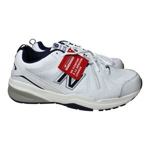 New Balance 608 V5 Shoes White Blue Comfort Walking Sneakers Mens Size 11.5 NEW